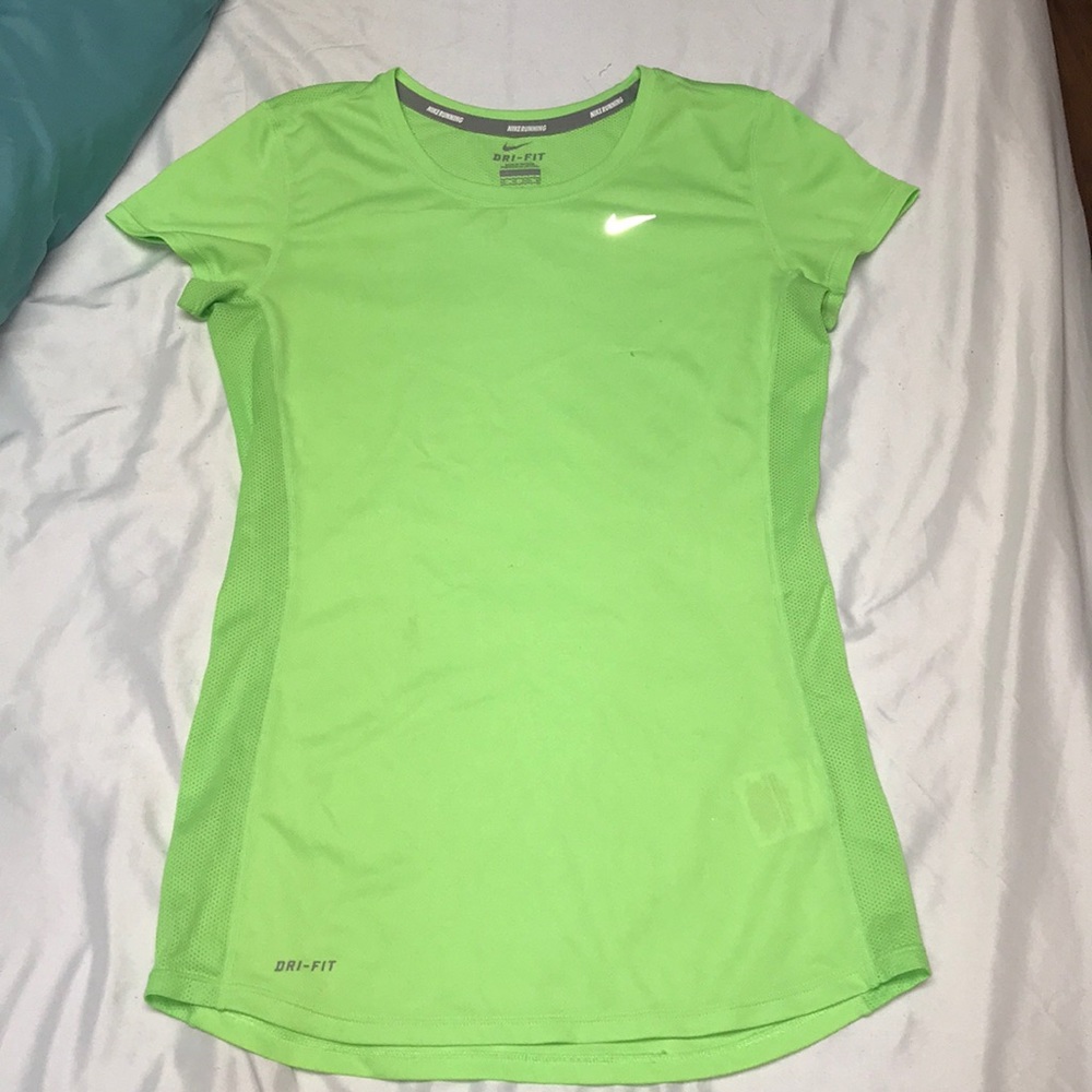 Neon Green Nike Dri-fit running shirt